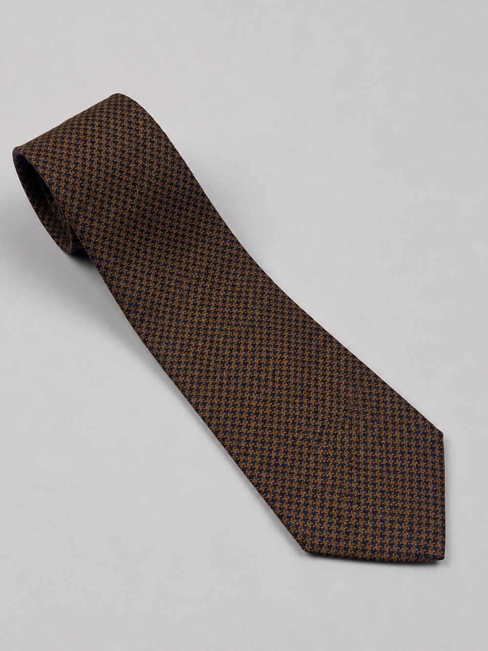 Nordstrom Italy Wool Silk Brown Blue Wide Tie 56” 3 7/8”